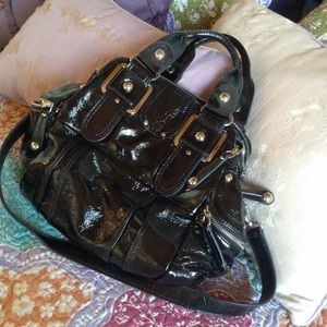 HYPE Gorgeous Black Patent Leather Satchel, WOW 💣